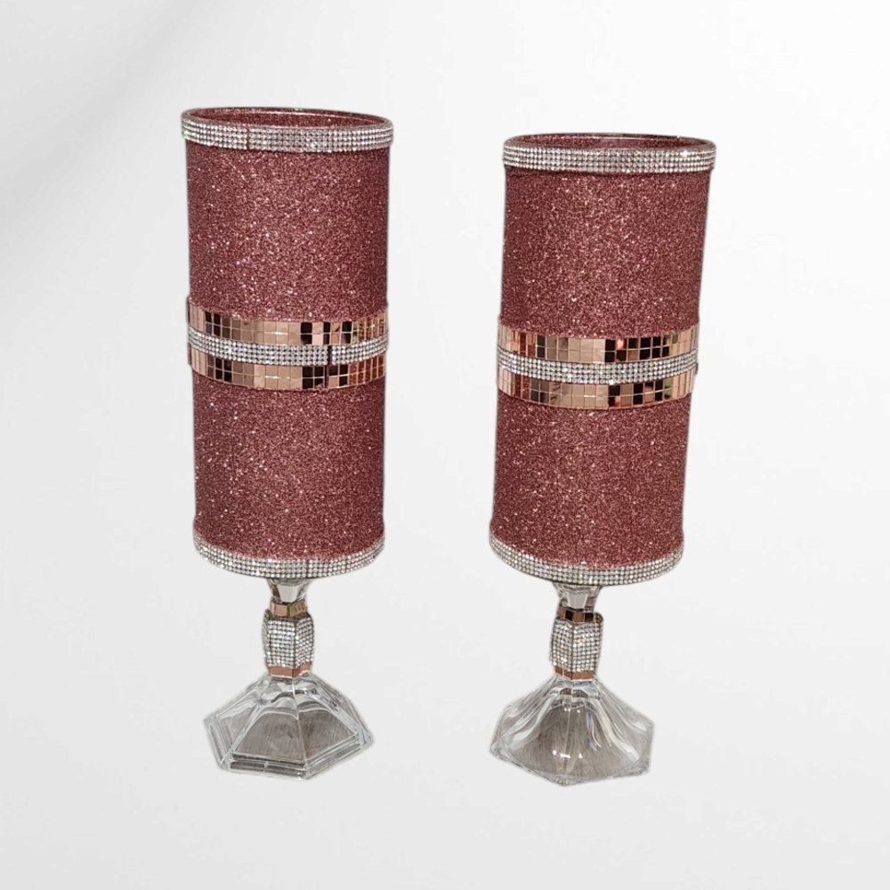 Elegant Glitter Candle Holders